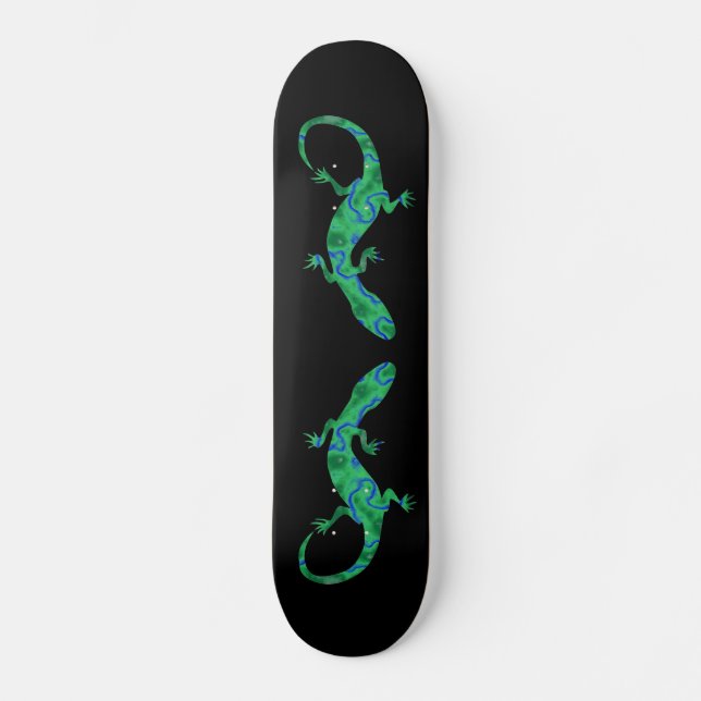 Skateboard Gecko verde (Anverso)