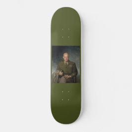 Skateboard General Dwight Eisenhower 5 Star Painted Portrait