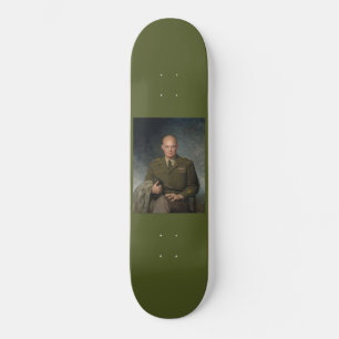 Skateboard General Dwight Eisenhower 5 Star Painted Portrait