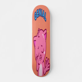 Skateboard Genial - Gato rosa lindo
