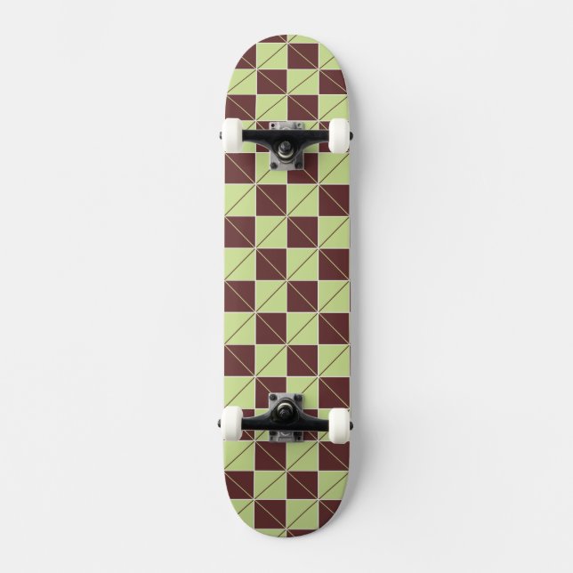 Skateboard Geo de color verde y marrón (Anverso)