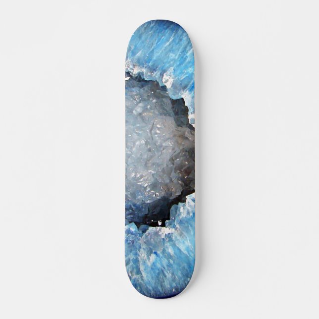 Skateboard Geode de cristal azul de caída (Anverso )