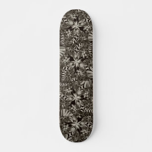 Skateboard geométrico en blanco y negro