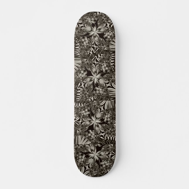 Skateboard geométrico en blanco y negro (Anverso )