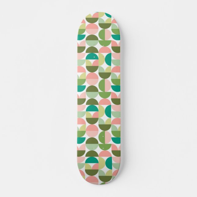 Skateboard Geométrico moderno verde y pintura (Anverso )