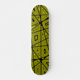 Skateboard Geométrico - Negro sobre amarillo