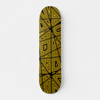 Skateboard Geométrico - Negro sobre ámbar