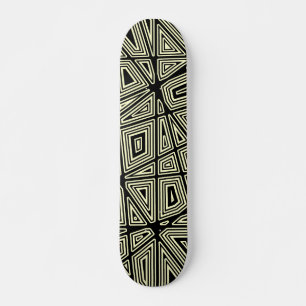 Skateboard Geométrico - Negro sobre crema