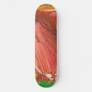 Skateboard Gesto Vertical Abstracto en Rojo
