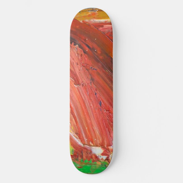 Skateboard Gesto Vertical Abstracto en Rojo (Anverso)
