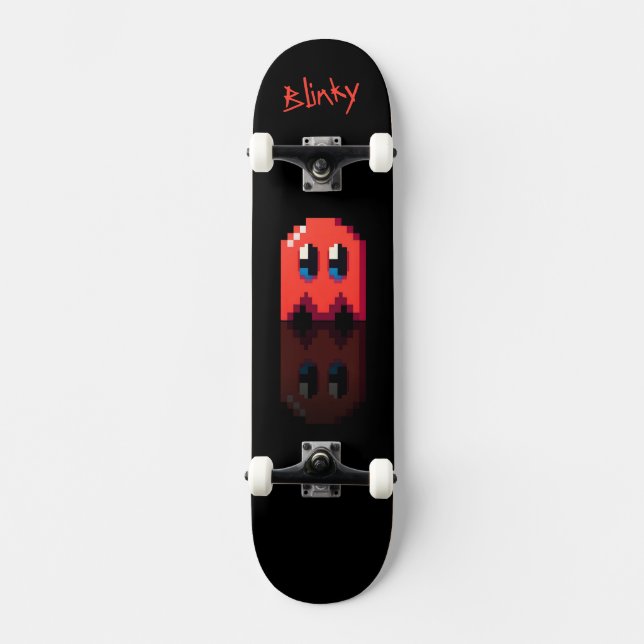 Skateboard ghost rouge noir nom perso Fan art Pac-Man (Anverso)