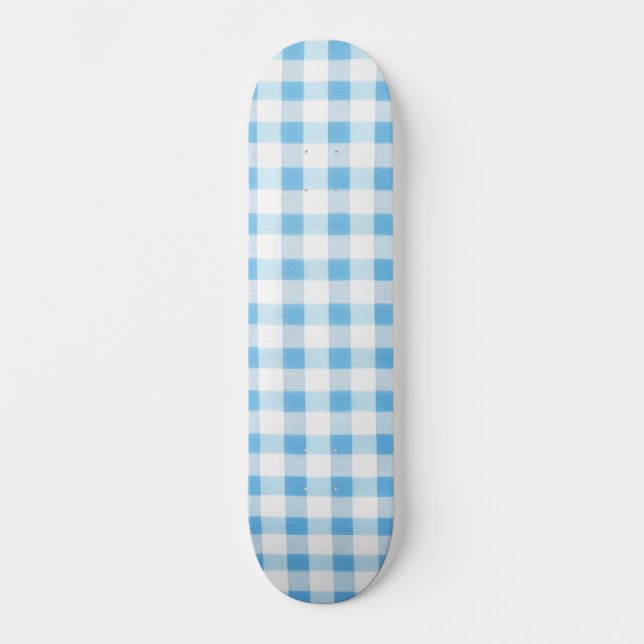Skateboard Gingham Azul Bebé (Anverso)