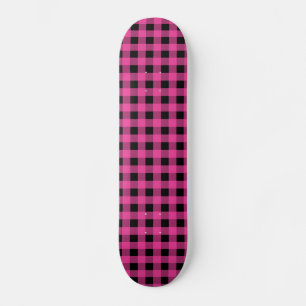 Skateboard Gingham Hot Pink and Black