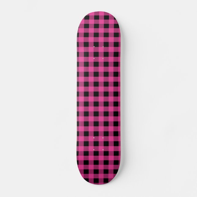 Skateboard Gingham Hot Pink and Black (Anverso)