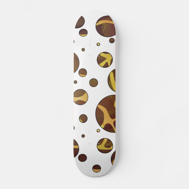 Skateboard Giraffe Brown and Yellow Print (Anverso)