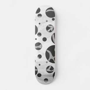 Skateboard Giraffe Polka Dot Black and Light Gray Print