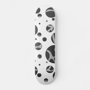 Skateboard Giraffe Polka Dot Black and Light Gray Print