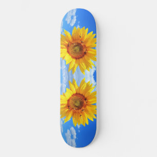Skateboard Girasol amarillo y abejas en el cielo azul - Día 