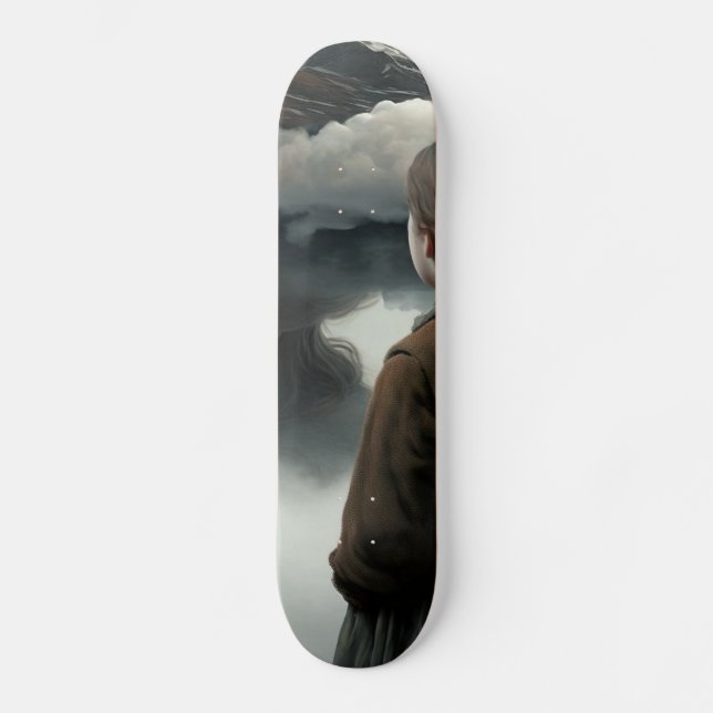 Skateboard Girl with clouds (Anverso)