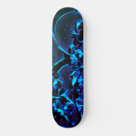 Skateboard Girls Asian Inspired Blue Black Cherry Blossom