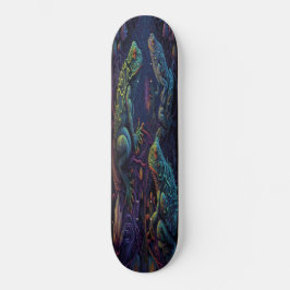 Skateboard Girly Cute Purple Gold Artistic Frots