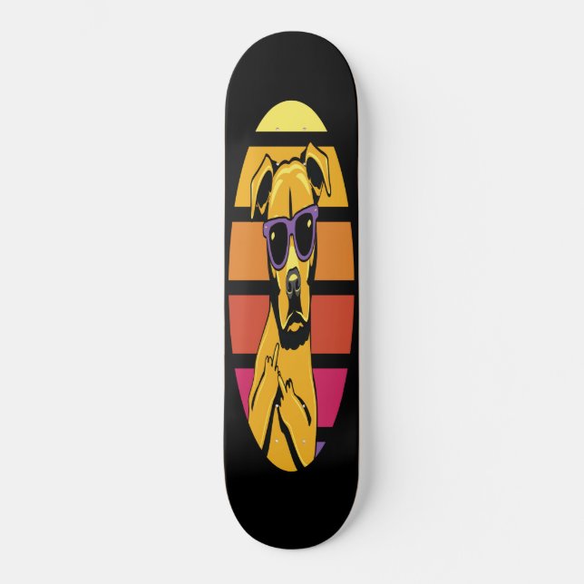 Skateboard Girly Dog 80 estilo retro (Anverso)