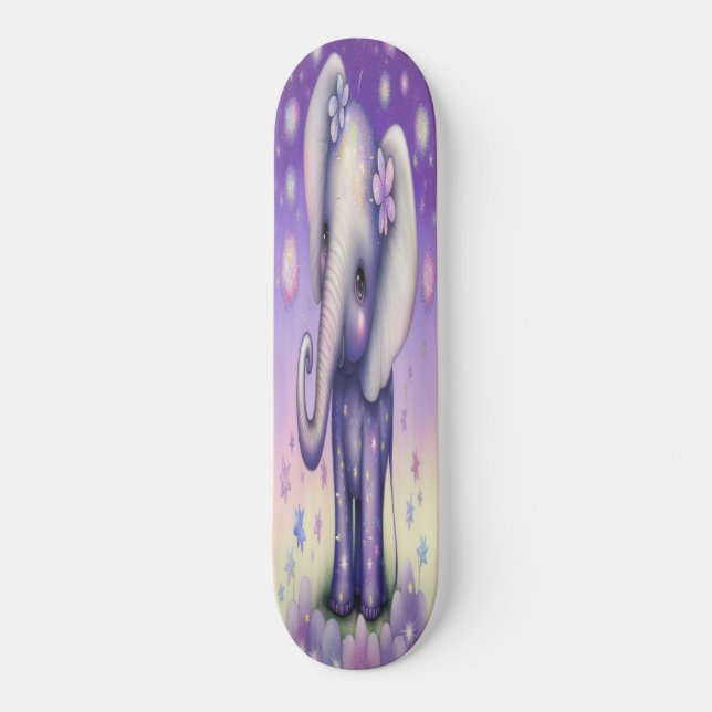 Skateboard Girly flores bebé elefante (Anverso)