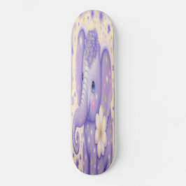 Skateboard Girly hermosa flor bebé elefante