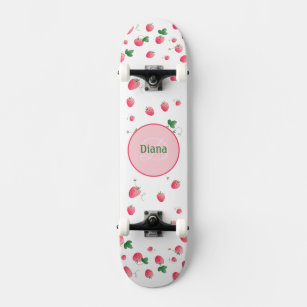 Skateboard Girly Monogram fresas lindas con nombre