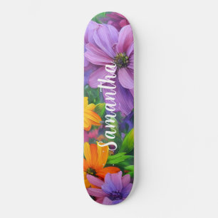 Skateboard Girly Pattern Púrpura Flor