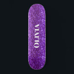 Skateboard Girly Purple Purpurina Glam Bling Modern<br><div class="desc">tablero de patinaje de bonito para esa muchacha.  Tan genial para todo ese patinaje.</div>