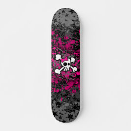 Skateboard Girly Skull & Crossbone