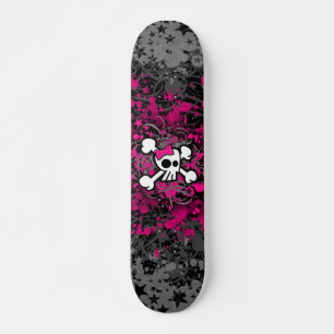 Skateboard Girly Skull & Crossbone