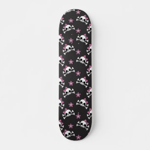 Skateboard Girly Skulls y Stars
