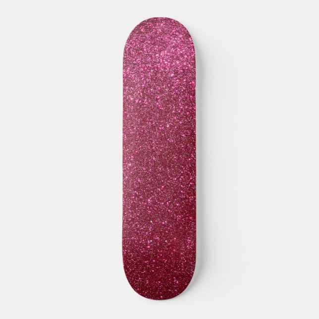 Skateboard Girly Sparkly Wine Burgundy Purpurina rojo (Anverso)