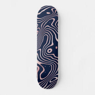 Skateboard Giro líquido de oro Rosa Resumen Diseño azul