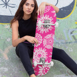 Skateboard Giro rosa moderno resumen moda Guay Floral<br><div class="desc">Este diseño moderno presenta un diseño floral moderno y moderno. chica #giftsforgirls #regalo #regalos</div>