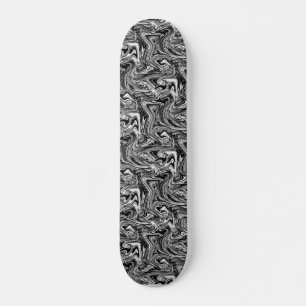 Skateboard Giros digitales en blanco y negro