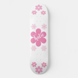Skateboard Glam de flor rosa