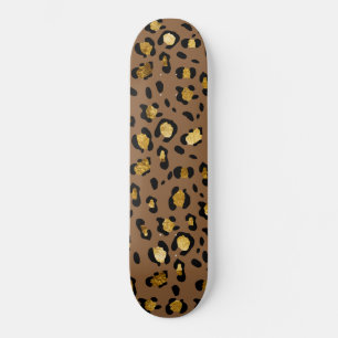 Skateboard Glam de impresión de animales leopardos