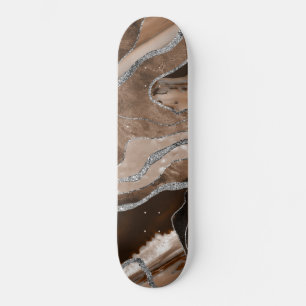 Skateboard Glam Purpurina de plata de ágiles marrones #1 