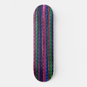 Skateboard Glitz y Glam Sparkly Stripes