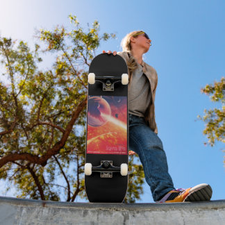 Skateboard Globo aerostático extremo en infierno volcánico