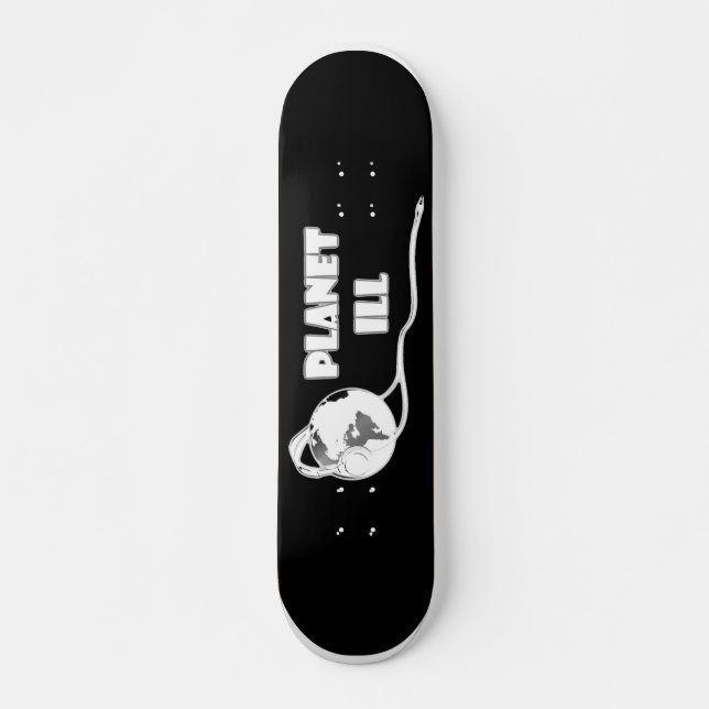 Skateboard Globo blanco enfermo del planeta (Anverso )