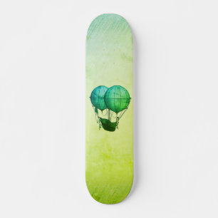 Skateboard Globos de aire caliente Steampunk con verde barco