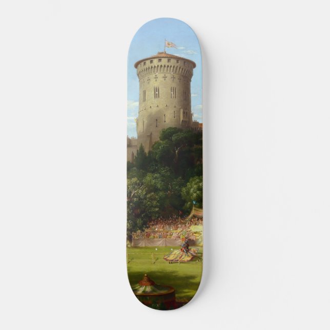 Skateboard Glorioso pasado (Joust medieval) (Arte de época) (Anverso)