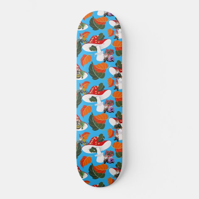 Skateboard gnomo de hongo (Anverso)