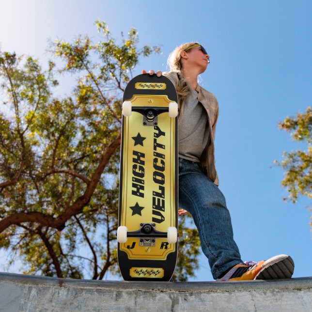 Skateboard Gold/Black Monogramado "High Velocity" (Exterior 1)