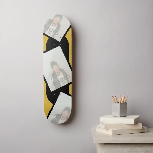 Skateboard Gold Black Photo (Arte de la pared)