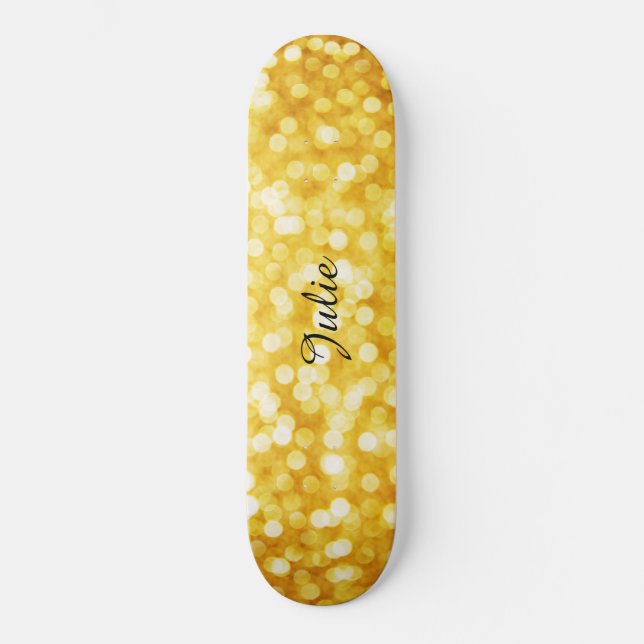 Skateboard Gold Bokeh moderno (Anverso)